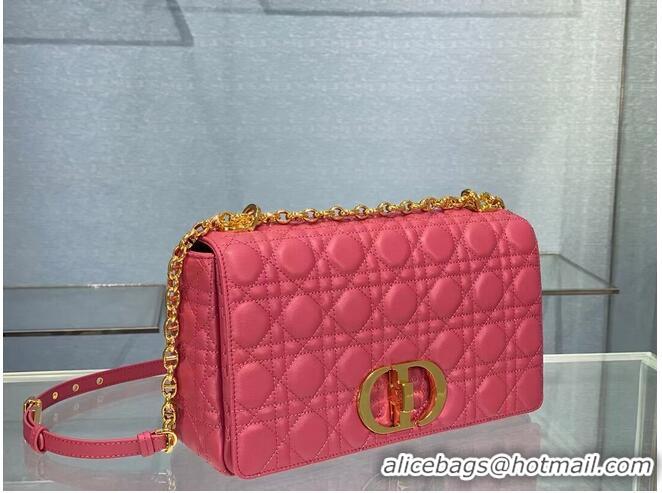 Good Quality LARGE DIOR CARO BAG Soft Cannage Calfskin M9243U Rose