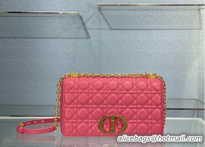 Good Quality LARGE DIOR CARO BAG Soft Cannage Calfskin M9243U Rose