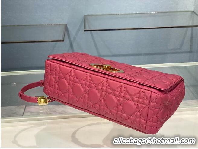 Good Quality LARGE DIOR CARO BAG Soft Cannage Calfskin M9243U Rose