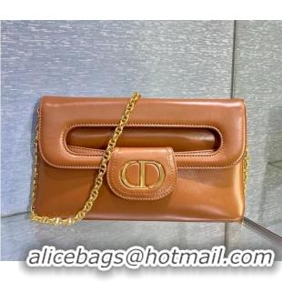 Classic DIOR MEDIUM DIORDOUBLE BAG Gradient Calfskin M8641U Cognac Colored Smooth