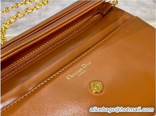 Classic DIOR MEDIUM DIORDOUBLE BAG Gradient Calfskin M8641U Cognac Colored Smooth