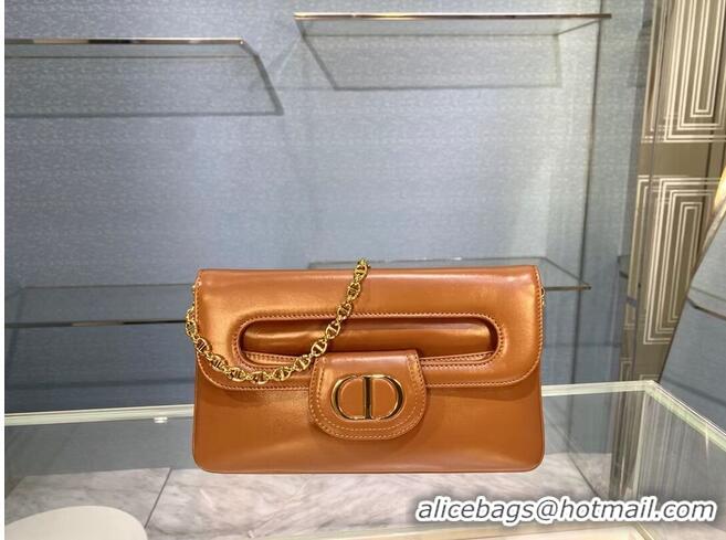 Classic DIOR MEDIUM DIORDOUBLE BAG Gradient Calfskin M8641U Cognac Colored Smooth