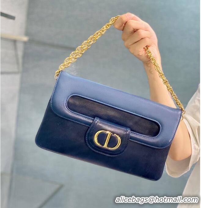 Fashion Grade DIOR MEDIUM DIORDOUBLE BAG Gradient Calfskin M8641U Indigo Blue