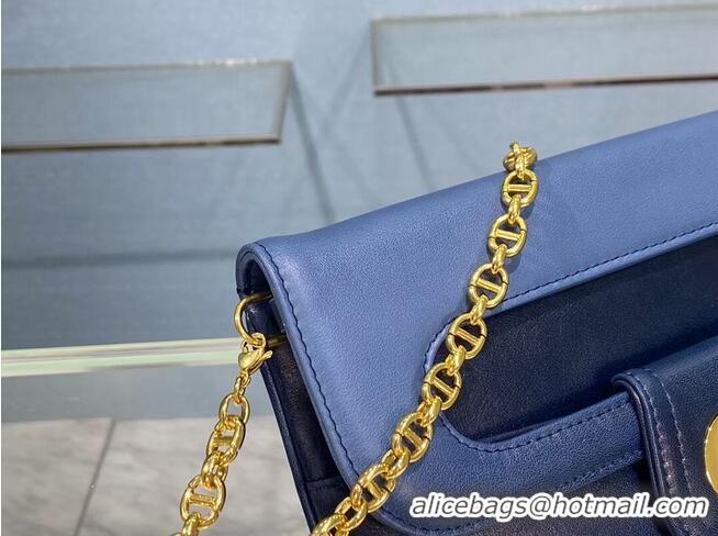 Fashion Grade DIOR MEDIUM DIORDOUBLE BAG Gradient Calfskin M8641U Indigo Blue