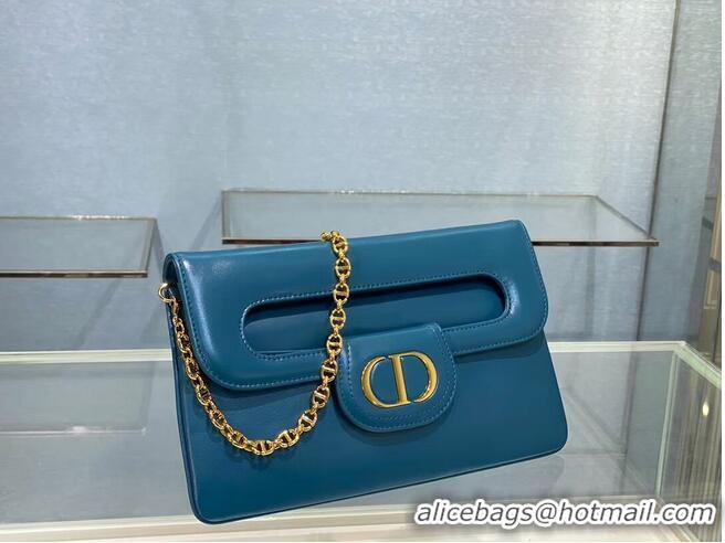 Good Taste DIOR MEDIUM DIORDOUBLE BAG Gradient Calfskin M8641U Deep Ocean Blue Smooth