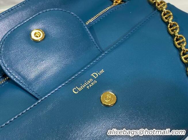 Good Taste DIOR MEDIUM DIORDOUBLE BAG Gradient Calfskin M8641U Deep Ocean Blue Smooth