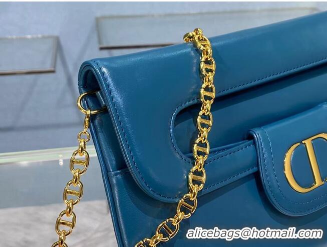 Good Taste DIOR MEDIUM DIORDOUBLE BAG Gradient Calfskin M8641U Deep Ocean Blue Smooth