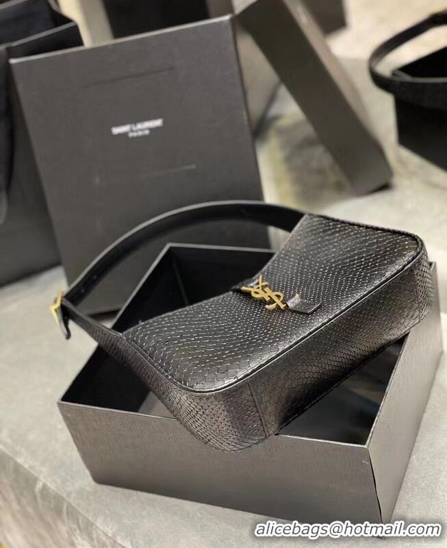 Promotional YSL TOP HANDLE BAG IN Snake skin LEATHER Y687228 black