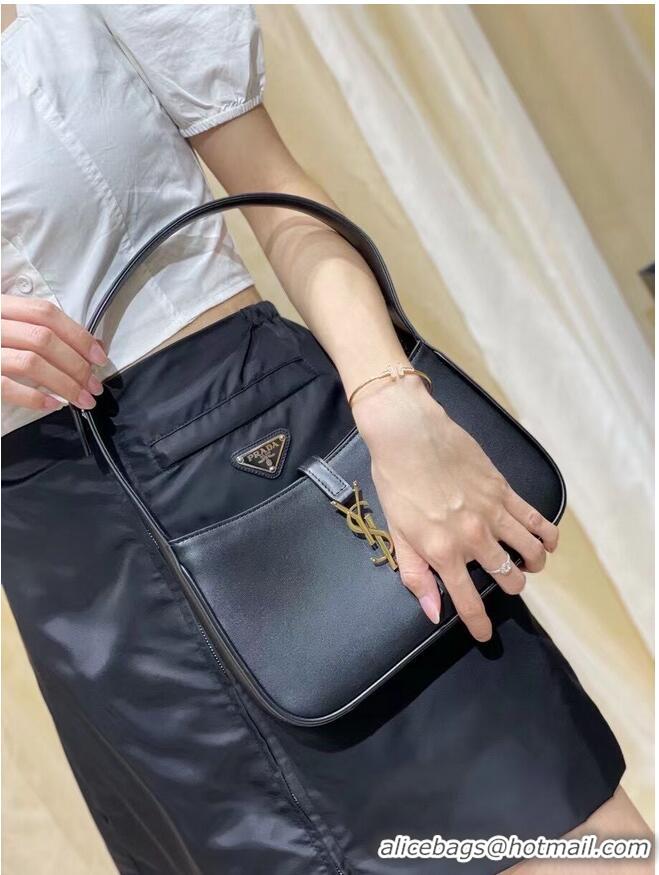 Grade Quality YSL TOP HANDLE BAG IN SHINY LEATHER Y687228 black