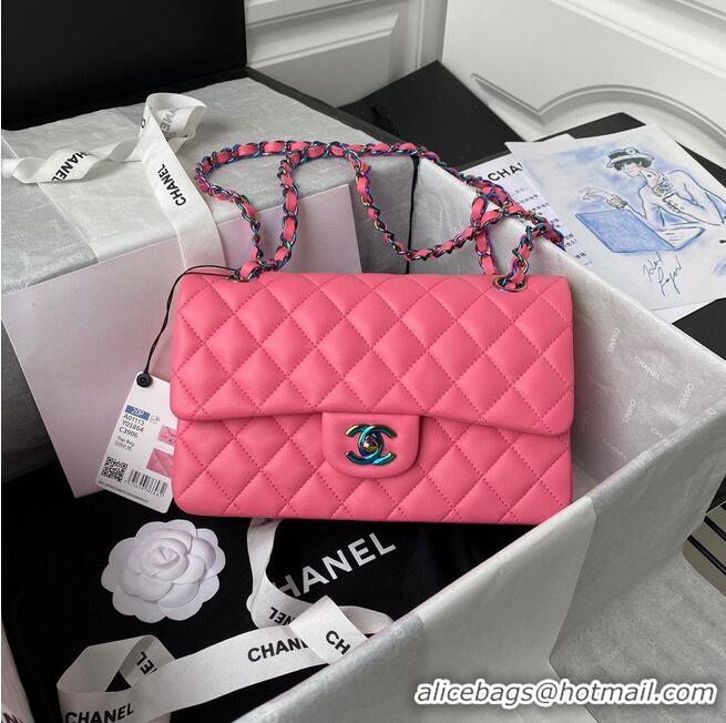 Top Quality Chanel Classic Flap Shoulder Bag Original Sheepskin leather Colors Buckle Medium A01113 Rose&Yellow