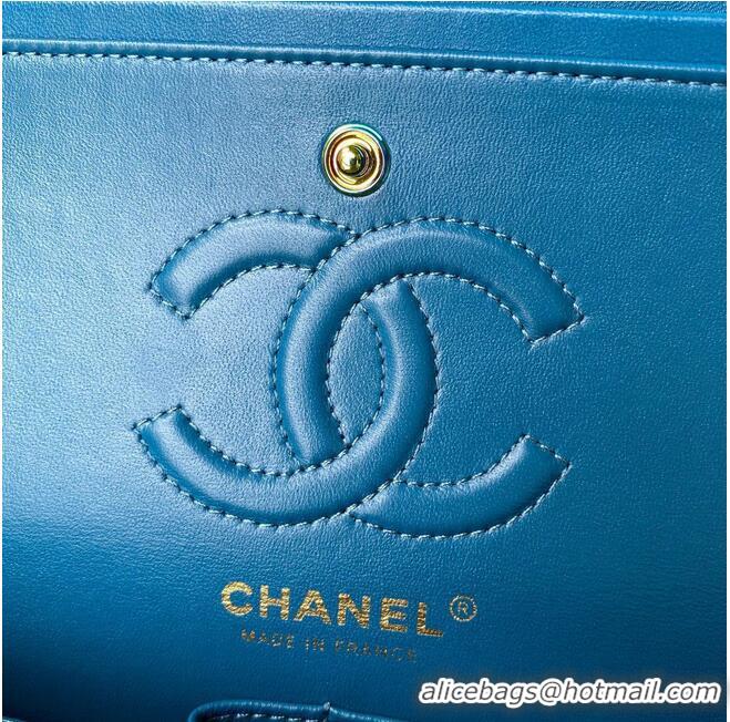 Cheapest Chanel Classic Flap Shoulder Bag Original Sheepskin leather Colors Buckle Medium A01113 Yellow&Blue