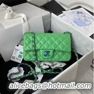 Top Grade Chanel Classic Flap Shoulder Bag Original Sheepskin leather Colors Buckle A01116 Green&Blue