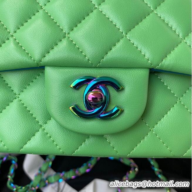 Top Grade Chanel Classic Flap Shoulder Bag Original Sheepskin leather Colors Buckle A01116 Green&Blue