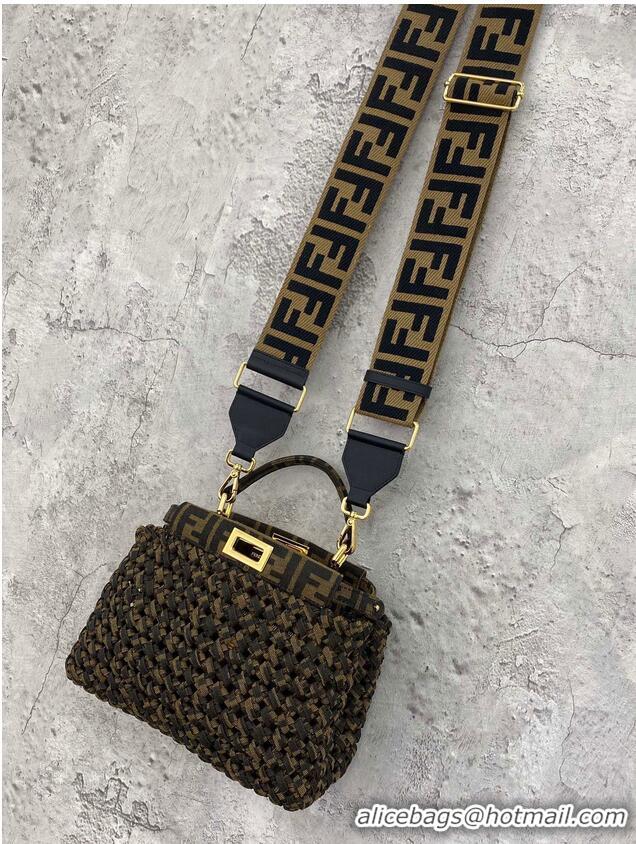 Super Quality Fendi PEEKABOO ISEEU Weave Bag F4587 Green