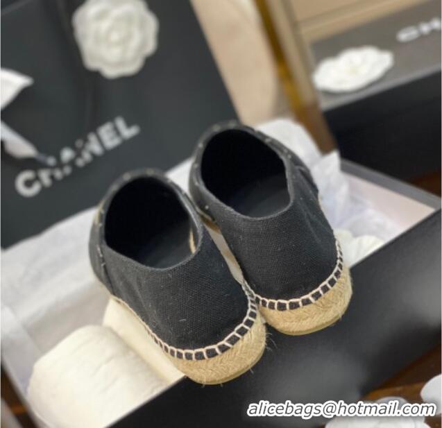 Well Crafted Chanel CC Quilted Canvas Espadrilles 031066 Black 2021