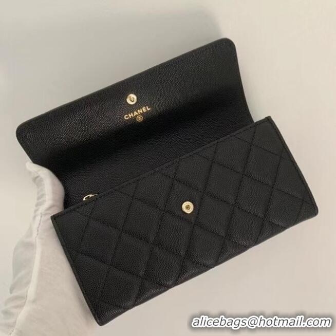 Promotional Chanel Calfskin Leather & Gold-Tone Metal Wallet AP1895 Black