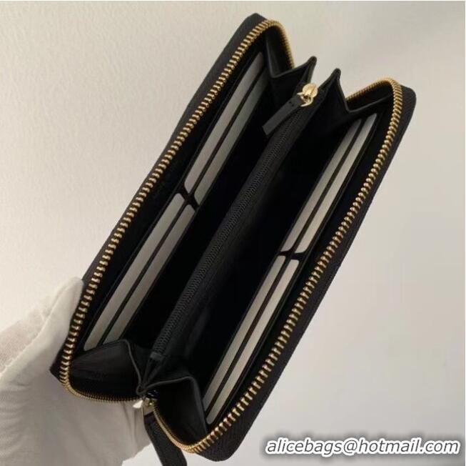 Best Product Chanel Calfskin Leather & Gold-Tone Metal Wallet AP1899 Black