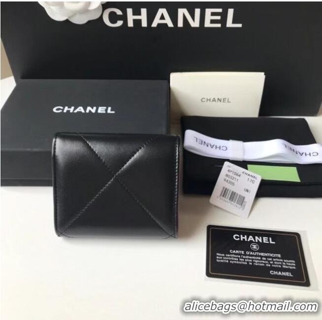 Buy Cheapest CHANEL 19 Wallet AP1064 Black