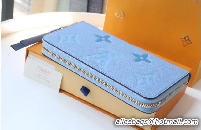 Well Crafted Louis Vuitton Monogram Empreinte ZIPPY WALLET M80403 blue