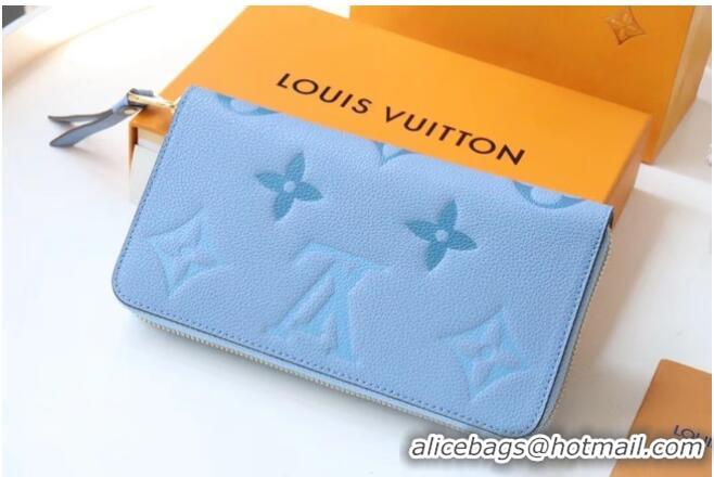 Well Crafted Louis Vuitton Monogram Empreinte ZIPPY WALLET M80403 blue