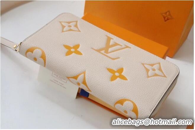 Top Design Louis Vuitton Monogram Empreinte ZIPPY WALLET M80403 Cream&Saffron