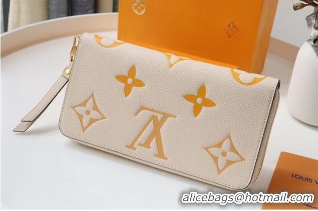 Top Design Louis Vuitton Monogram Empreinte ZIPPY WALLET M80403 Cream&Saffron