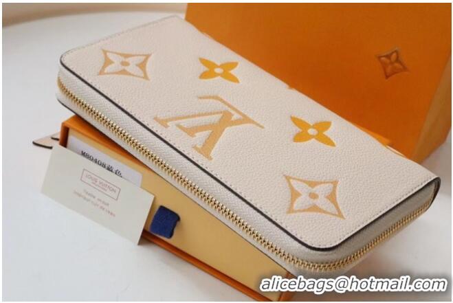 Top Design Louis Vuitton Monogram Empreinte ZIPPY WALLET M80403 Cream&Saffron