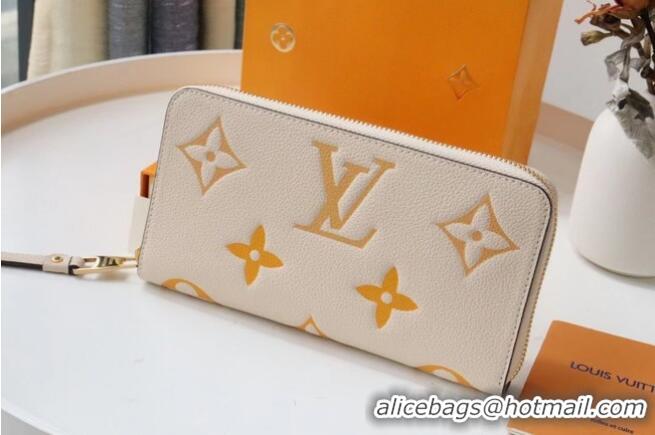 Top Design Louis Vuitton Monogram Empreinte ZIPPY WALLET M80403 Cream&Saffron