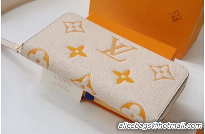 Top Design Louis Vuitton Monogram Empreinte ZIPPY WALLET M80403 Cream&Saffron