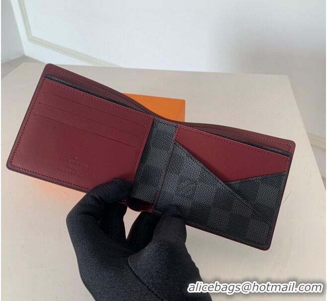 Pretty Style Louis vuitton Multiple Wallet N63260 Black&Red