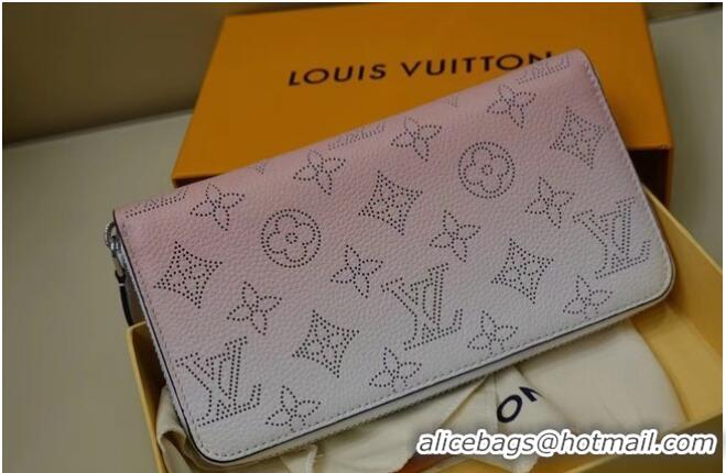 Best Price Louis Vuitton Mahina leather ZIPPY WALLET M80490 Gradient Pink