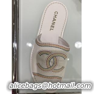 Best Price Chanel Slide CC Logo CH1456 White