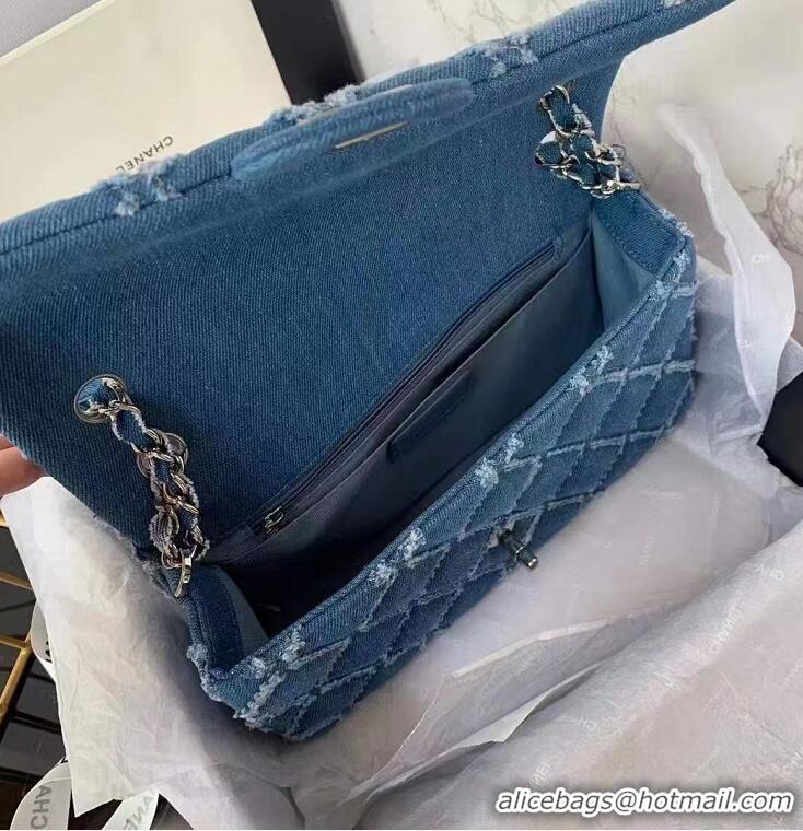 New Discount Design Chanel Denim Medium Flap Bag A57699 Blue 