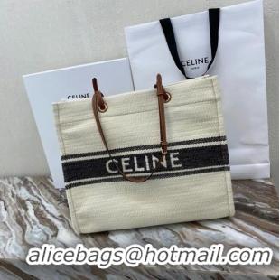 Good Quality Celine SQUARED CABAS CELINE IN PLEIN SOLEIL TEXTILE AND CALFSKIN 192172 Black