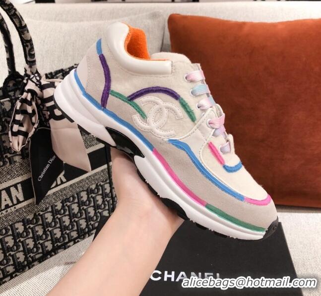 Fashion Chanel Suede Sneakers 031178 White 2021