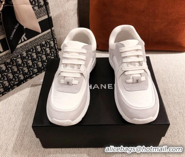 Perfect Chanel Suede Sneakers 031178 Light Grey 2021