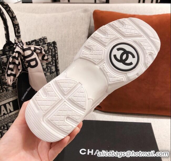 Perfect Chanel Suede Sneakers 031178 Light Grey 2021