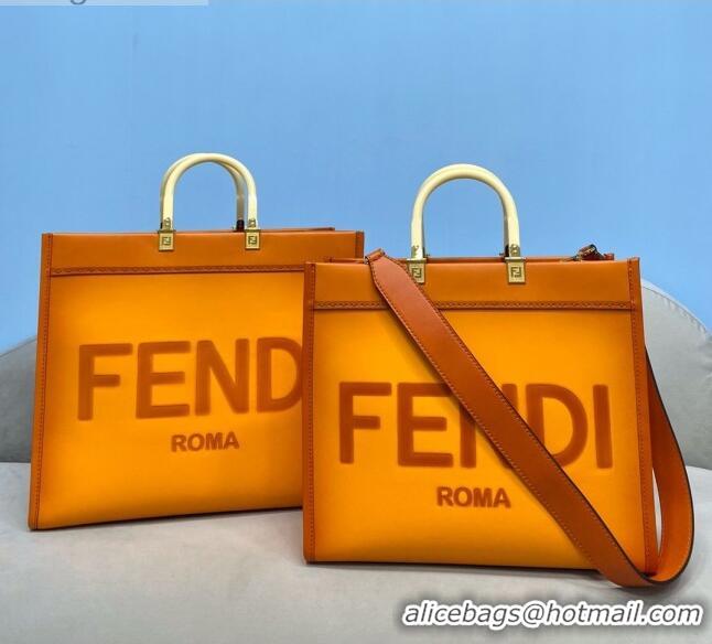 Top Quality Fendi Sunshine Gradient Leather Medium Shopper Bag FD2201 Orange 2021