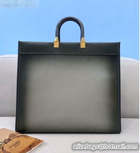 Classic Fendi Sunshine Gradient Leather Medium Shopper Bag FD2201 Grey 2021