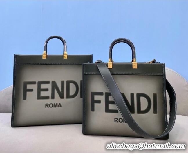 Classic Fendi Sunshine Gradient Leather Medium Shopper Bag FD2201 Grey 2021