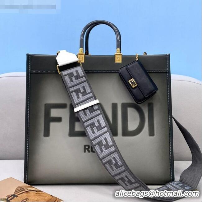 Classic Fendi Sunshine Gradient Leather Medium Shopper Bag FD2201 Grey 2021