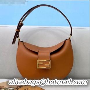 Super Quality Fendi Small Croissant Leather Hobo Bag FD2205 Brown 2021