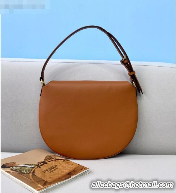 Super Quality Fendi Small Croissant Leather Hobo Bag FD2205 Brown 2021