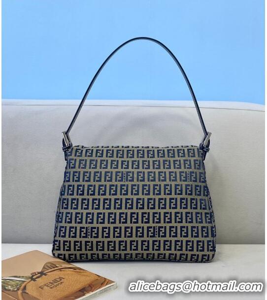 Buy Inexpensive Fendi Vintage Baguette FF Shoulder Bag F0121 Blue 2021