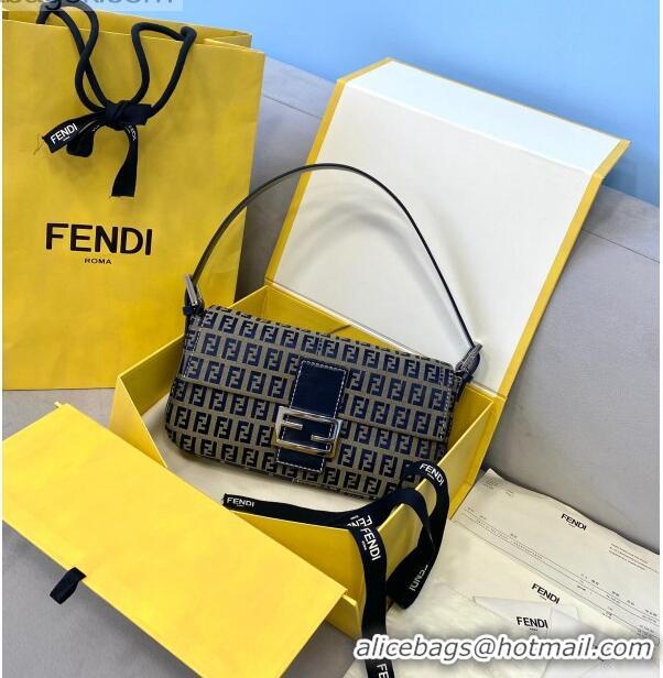 Buy Discount Fendi Vintage Baguette FF Shoulder Bag F0185 Blue 2021