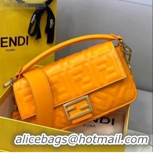 Buy New Cheap Fendi FF Lambskin Baguette Medium Bag FD2214 Orange 2021