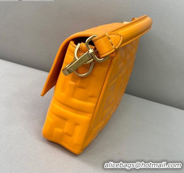 Buy New Cheap Fendi FF Lambskin Baguette Medium Bag FD2214 Orange 2021