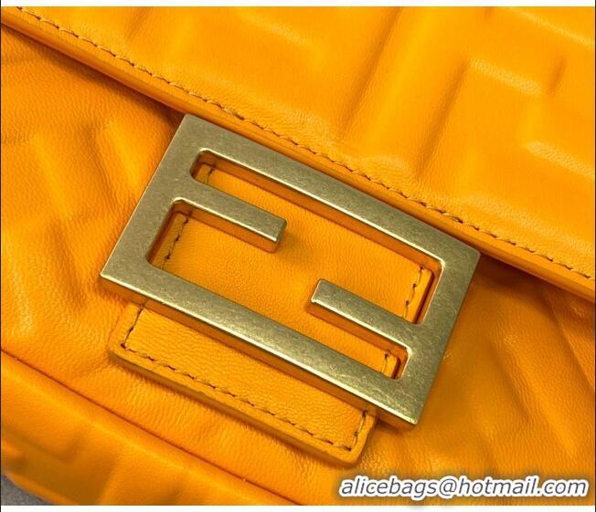 Buy New Cheap Fendi FF Lambskin Baguette Medium Bag FD2214 Orange 2021