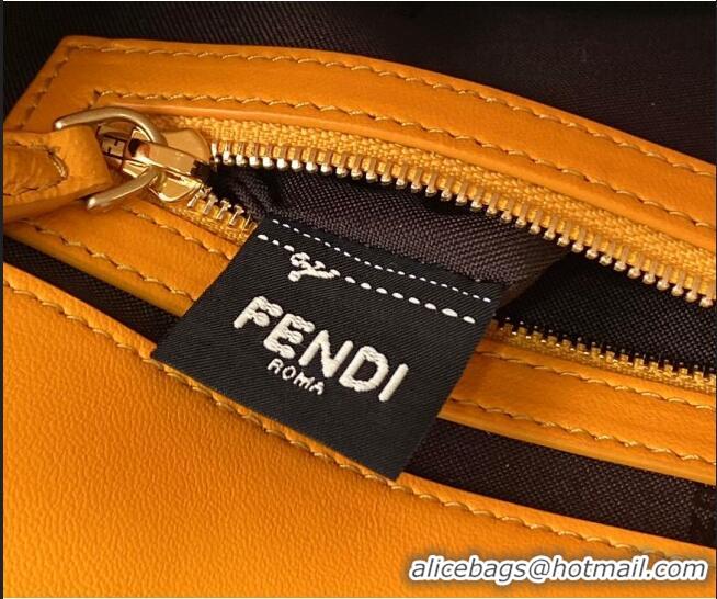 Buy New Cheap Fendi FF Lambskin Baguette Medium Bag FD2214 Orange 2021