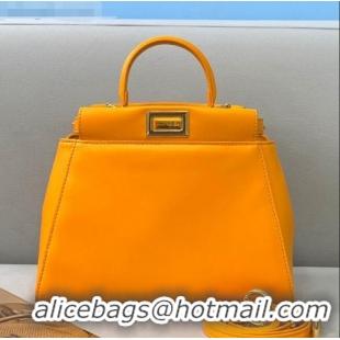 Trendy Design Fendi Peekaboo Iconic Mini Bag in FD2215 Orange Lambskin 2021